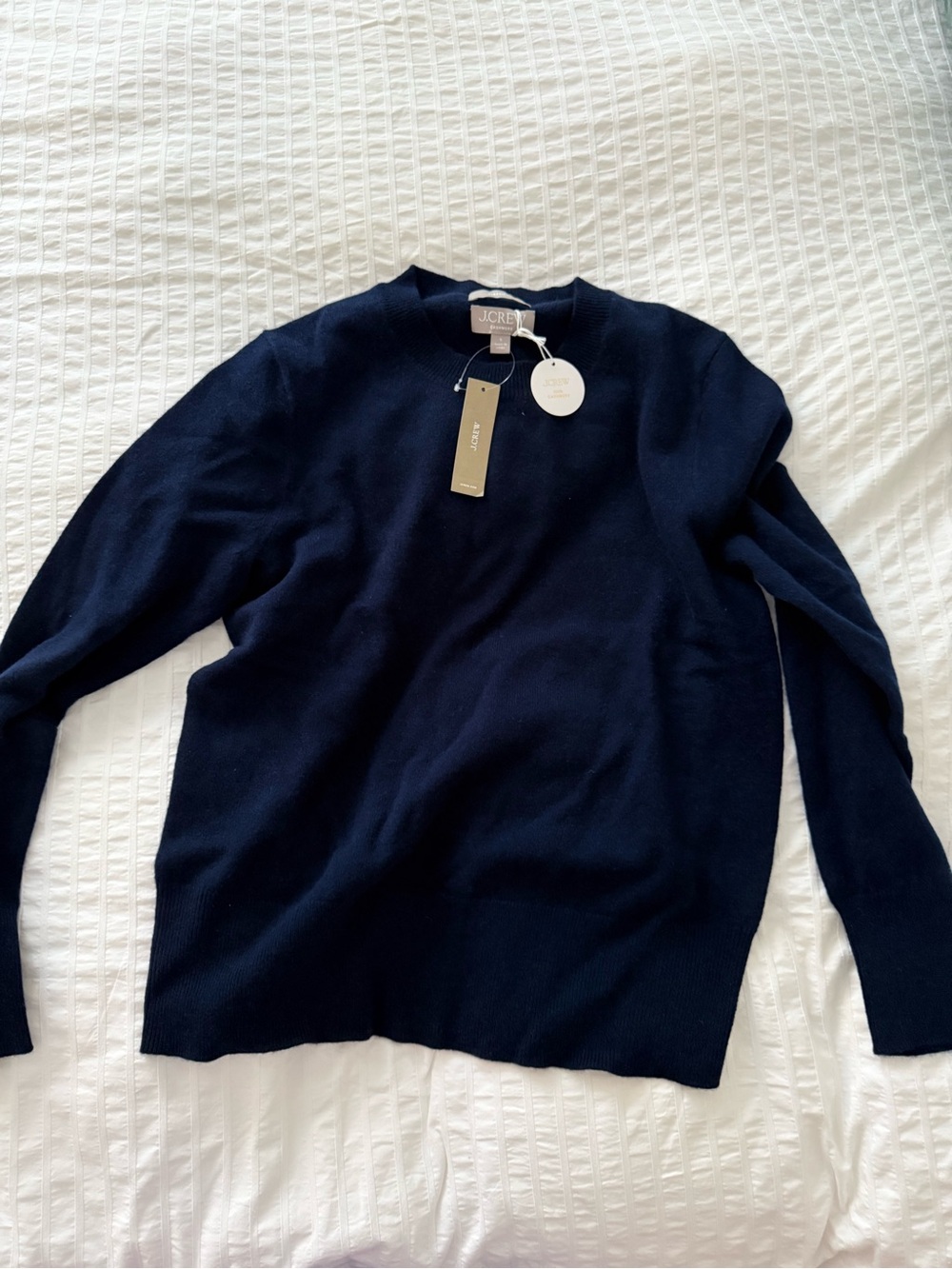 J. Crew cashmere women’s Crewneck Sweater in Navy